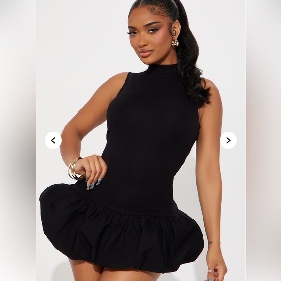 FashionNova Mock Neck Bubble Dress 🖤 - Picture 2 of 8